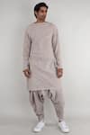Buy Antar Agni Grey Handwoven Cotton Kurta at Aza Fashions Buy_Antar Agni_Grey Handwoven Cotton Kurta _at_Aza_Fashions