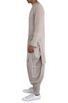Shop_Antar Agni_Grey Handwoven Cotton Kurta _Online_at_Aza_Fashions