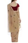 Shop_Galang Gabaan_Beige Handloom Linen Saree_at_Aza_Fashions