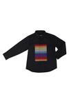 Buy_Partykles_Black Full Sleeves Cotton Shirt For Boys_at_Aza_Fashions