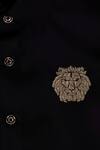 Partykles_Black Cotton Embroidery Lion Motif Shirt _Online_at_Aza_Fashions