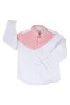 Buy_Partykles_White Cotton Color Block Shirt_at_Aza_Fashions