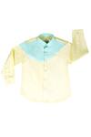 Buy Partykles Yellow Cotton Color Block Shirt at Aza Fashions Buy_Partykles_Yellow Cotton Color Block Shirt_at_Aza_Fashions