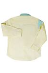 Shop_Partykles_Yellow Cotton Color Block Shirt_at_Aza_Fashions