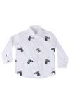 Buy_Partykles_White Cotton Embroidery Zebra Print Shirt_at_Aza_Fashions