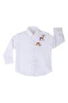 Buy Partykles White Cotton Embroidery Shirt With Motif at Aza Fashions Buy_Partykles_White Cotton Embroidery Shirt With Motif_at_Aza_Fashions
