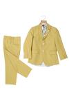 Buy_Partykles_Beige Terryrayon Blazer Set With Trouser _at_Aza_Fashions
