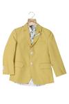Shop_Partykles_Beige Terryrayon Blazer Set With Trouser _at_Aza_Fashions