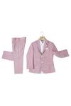 Buy_Partykles_White Terryrayon Textured Blazer Jacket And Trouser Set _at_Aza_Fashions