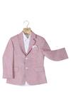 Shop_Partykles_White Terryrayon Textured Blazer Jacket And Trouser Set _at_Aza_Fashions