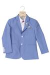 Buy_Partykles_Blue Terryrayon Blazer Set With Trouser _at_Aza_Fashions