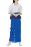 Buy_Rouka by Sreejith Jeevan_Blue Cotton Wrap Skirt_at_Aza_Fashions