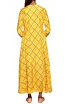 Shop_Swati Vijaivargie_Yellow Cotton Silk Round Printed Long Tunic _at_Aza_Fashions