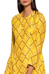 Buy_Swati Vijaivargie_Yellow Cotton Silk Round Printed Long Tunic _Online_at_Aza_Fashions