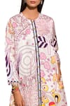 Buy_Swati Vijaivargie_Off White Linen Satin Round Printed Long Tunic _Online_at_Aza_Fashions
