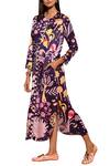 Buy_Swati Vijaivargie_Blue Linen Satin Round Printed Long Tunic _at_Aza_Fashions