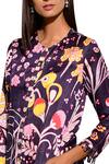 Buy_Swati Vijaivargie_Blue Linen Satin Round Printed Long Tunic _Online_at_Aza_Fashions