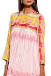 Shop_Swati Vijaivargie_Off White Cotton Silk Round Printed Flared Kurta _Online_at_Aza_Fashions