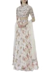Buy_Mani Bhatia_Off White Round Printed Lehenga Blouse Set _Online_at_Aza_Fashions
