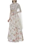 Buy_Mani Bhatia_Off White Round Printed Lehenga Blouse Set _at_Aza_Fashions