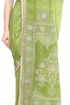 RI.Ritu Kumar_Green Silk Chinon Printed And Embroidered Saree With Unstitched Blouse_Online_at_Aza_Fashions