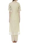 Shop_Samyukta Singhania_Cream Voil Round Chanderi Kurta Set _at_Aza_Fashions