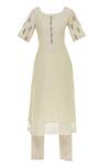 Buy_Samyukta Singhania_Cream Voil Round Chanderi Kurta Set _Online_at_Aza_Fashions