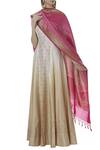 Buy_Samyukta Singhania_Pink Banarasi Silk Dupatta_at_Aza_Fashions