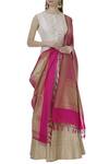 Samyukta Singhania_Pink Banarasi Silk Dupatta_Online_at_Aza_Fashions