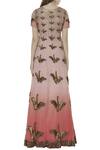 Shop_Nitin Bal Chauhan Fusion_Coral Tulle Round Neck Embroidered Kurta Lehenga Set For Women_at_Aza_Fashions