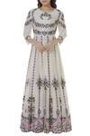 Buy_Alok & Harsh_Off White Chanderi Embroidered Anarkali_at_Aza_Fashions