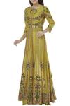 Buy_Alok & Harsh_Yellow Chanderi Embroidered Anarkali_at_Aza_Fashions