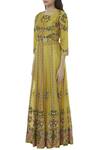 Buy_Alok & Harsh_Yellow Chanderi Embroidered Anarkali_Online_at_Aza_Fashions