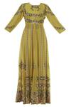 Shop_Alok & Harsh_Yellow Chanderi Embroidered Anarkali_Online_at_Aza_Fashions