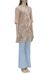 Babita Malkani_Blue Neoprene Embellished Pant Set_Online_at_Aza_Fashions