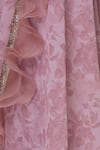 Avvantikaa S Parwani_Pink Organza Ruffle Saree And Blouse Set_at_Aza_Fashions