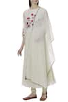 Buy_Ivory by Dipika_Off White Chanderi Round Neck Anarkali Set  _Online_at_Aza_Fashions