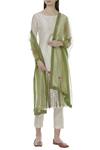 Buy_Ivory by Dipika_White Chanderi Round Neck Kurta Set  _at_Aza_Fashions