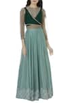 Buy_Ek Soot_Green Inner Netcrop Top And Lehenga Silk Inner Embroidered Set _at_Aza_Fashions