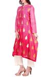 Buy_Abhijeet Khanna_Pink Chanderi Silk Kurta_Online_at_Aza_Fashions