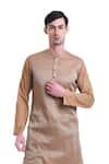 Buy_SAKSHAM & NEHARICKA_Beige Cotton Striped Short Kurta  _Online_at_Aza_Fashions