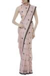Buy_Sva By Sonam & Paras Modi_Peach Silk Printed Saree With Blouse_at_Aza_Fashions