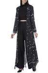 Buy_Sva By Sonam & Paras Modi_Black Spun Printed Jacket And Pant Set_at_Aza_Fashions