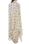 Shop_Sva By Sonam & Paras Modi_Beige Silk Printed Draped Skirt And Cape Set_at_Aza_Fashions