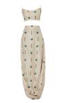 Buy_Sva By Sonam & Paras Modi_Beige Silk Printed Draped Skirt And Cape Set_Online_at_Aza_Fashions