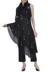 Buy_Sva By Sonam & Paras Modi_Black Silk One Shoulder Kurta Set_at_Aza_Fashions