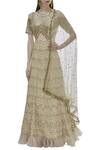 Buy_Neha Mehta Couture_Beige Georgette Embroidered Anarkali With Dupatta_at_Aza_Fashions