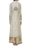 Shop_Rahul Singh_Cream Chanderi Silk Notched Embroidered Kurta Set _at_Aza_Fashions