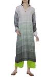 Buy_Rahul Singh_Green Cotton Silk Notched Shibori Kurta Set _at_Aza_Fashions