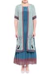 Buy_So Us By Sougatpaul_Blue Crepe Round Printed Maxi Dress _Online_at_Aza_Fashions